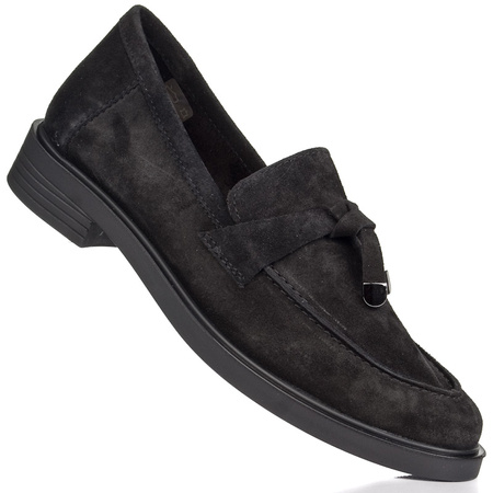 Mokasyny damskie Nessi 23421 czarny welur