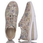 Ażurowe półbuty na koturnie T. Sokolski AMI W26-150 FL BE skórzane