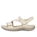 Sandały damskie na rzepy beżowe Rieker 64870-62 Beige z gumkami
