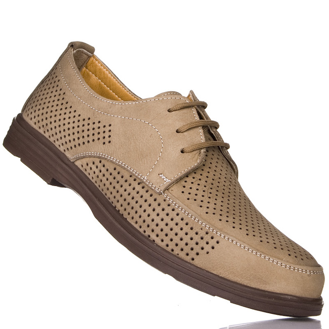 Beżowe półbuty męskie skórzane T.Sokolski PAT J15 Vizon ażurowe