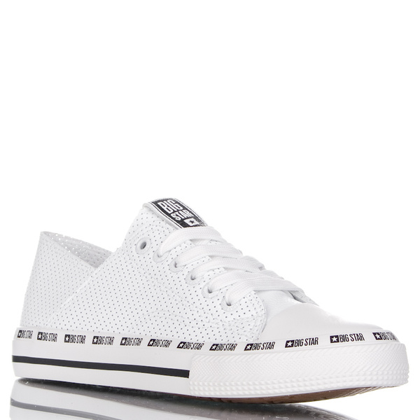 Białe trampki ażurowe damskie eko skórzane Big Star FF274024 white