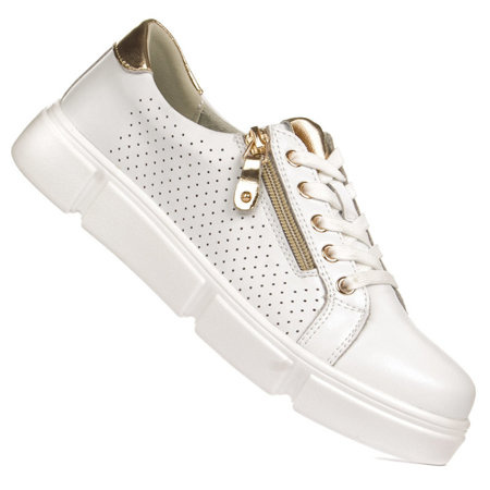 Skórzane półbuty Filippo DP4528/23 WH białe