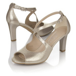 Złote sandałki taneczne ze skóry naturalnej Kotyl 4325 złoty ef