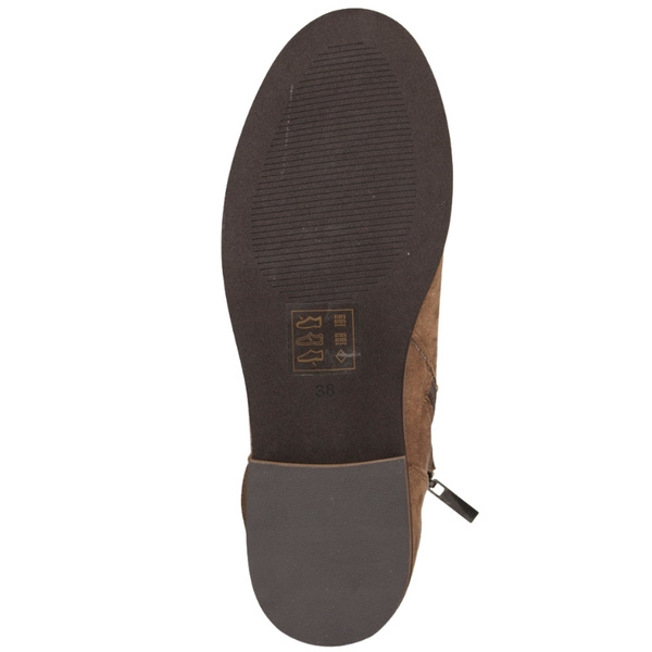 Zamszowe botki damskie Potocki 19311KH beżowe ocieplone wygodne