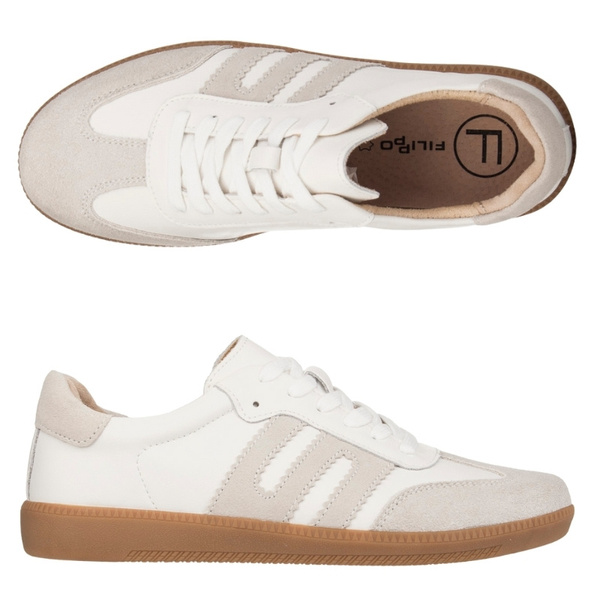 Białe sneakersy sportowe damskie Filippo DP7492/25 WH skórzane