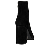 Zamszowe botki na obcasie damskie Venezia V426-00669-02BLA czarne