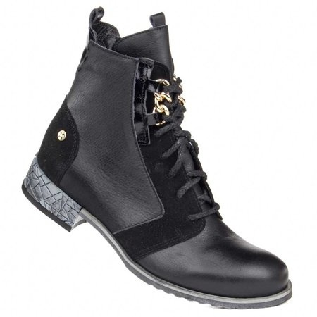 Trzewiki skórzane Maciejka 05701 czarny
