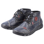 Granatowe Botki trzewiki damskie Rieker 55002-14 ciepłe zimowe