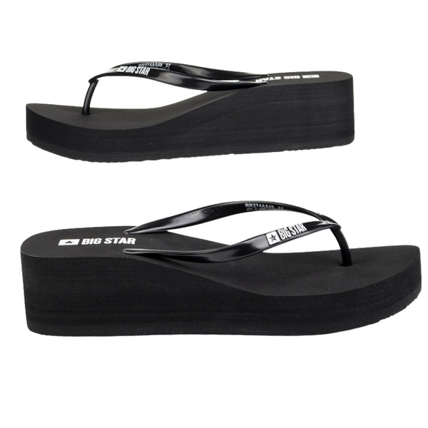 Piankowe Japonki damskie Big Star RR274A549 czarne lekkie na lato