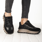 Czarne sneakersy na platformie damskie Filippo DP7408 BK skórzane