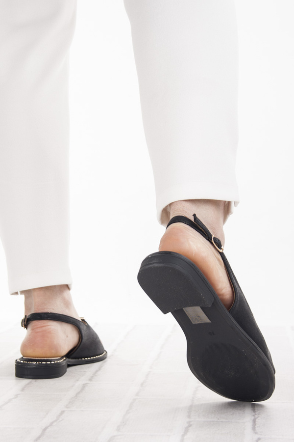 Eleganckie sandały damskie czarne S. Barski 003 skórzana wkładka