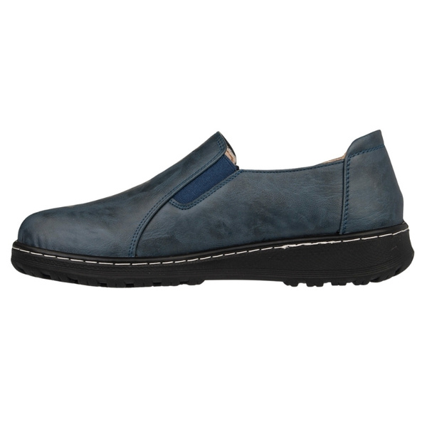 Buty na szerokie stopy damskie Potocki 90352NV półbuty ze skórzaną wkładka