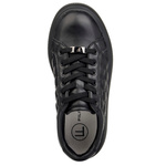 Czarne sneakersy na platformie damskie skórzane Filippo DP7285/25 BK