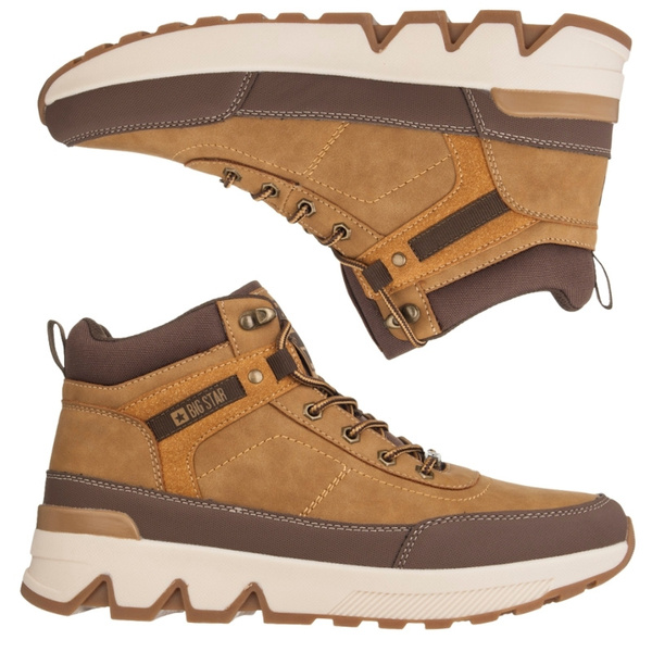 Trapery męskie Big Star SS174251 camel ciepłe trekkingi zimowe