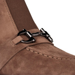 Brązowe Botki na słupku damskie Artiker 57C0221 zamszowe eleganckie