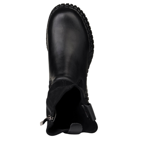 Czarne botki damskie Filippo DBT7163/25 BK skórzane ze stretchem