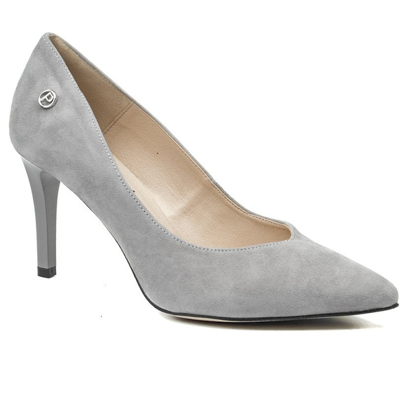 Szpilki Prestige 2035 szary zamsz