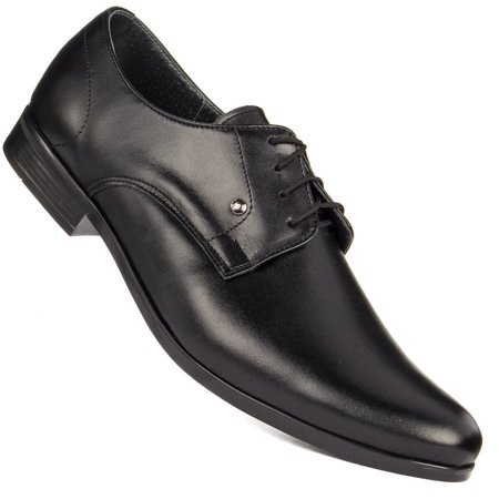 Półbuty wizytowe Moskała 624 czarny rustic