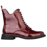 Lakierowane Botki z ozdobami D&A S.Barski MR52-108 WINE bordowe skórzane