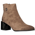 Zamszowe botki damskie Potocki 12743KH beżowe ocieplone wygodne