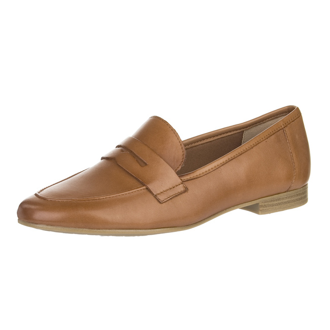 Brązowe Loafersy skórzane Marco Tozzi 24218-42 cognac lekkie wygodne