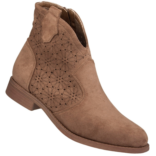 Botki kowbojki zamszowe damskie S.Barski HY52-532 coffe beżowe