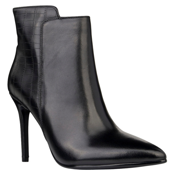 Botki na szpilce Venezia V428-00678-14BLA czarne skórzane wysokie