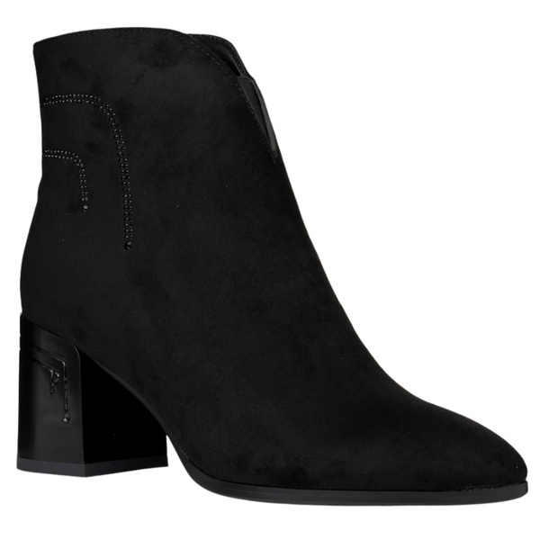 Zamszowe Botki damskie D&A S.Barski MR52-131 czarne ocieplone