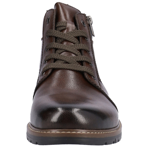 Trzewiki męskie zimowe Rieker 10502-25 brown brązowe skórzane ciepłe
