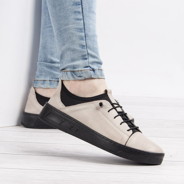 Półbuty damskie skórzane T. SOKOLSKI AMI W26-151 szare wygodne