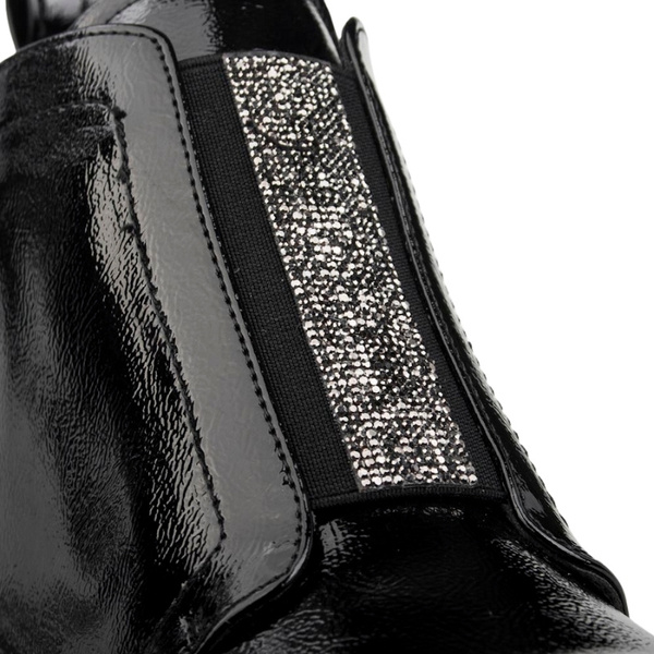 Eleganckie Botki lakierowane S.Barski HY52-506 czarne ocieplone