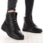 Skórzane Trzewiki damskie T.Sokolski Z25-250 czarne na platformie ocieplone