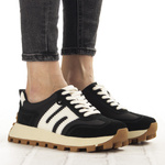 Czarne sneakersy na platformie damskie Filippo DP6743/25 BK skórzane