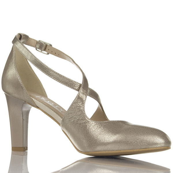 Złote sandałki skórzane Kotyl 7079 złoty ef buty taneczne damskie