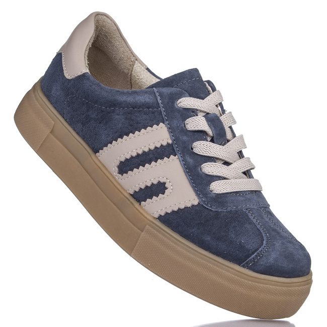 Szare sneakersy damskie Filippo DP6798/25 GR BE skórzane buty zamszowe