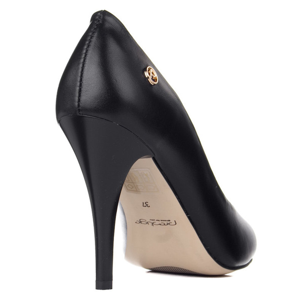 Szpilki damskie skórzane Prestige 2107 K-lico czarny OUTLET