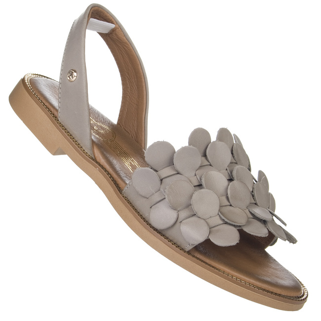 Sandały płaskie wsuwane damskie Lemar 40425 BF. TAUPE beżowe