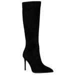 Zamszowe Kozaki na szpilce damskie S.Barski CR52-668 czarne ocieplone