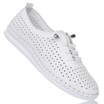 Białe półbuty ażurowe damskie T. SOKOLSKI W016 white skórzane