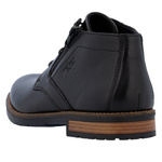 Skórzane Trzewiki męskie Rieker 14609-00 czarne przejściowe botki wiązane