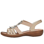 Sandały skórzane Rieker 60841-60 beige 