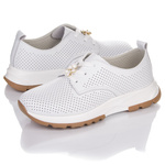 Białe sneakersy ażurowe damskie Artiker 54C1810 white skórzane