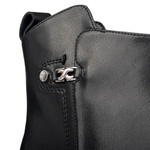 Czarne eleganckie botki damskie Filippo DBT7382/25 BK skórzane ocieplone