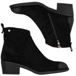 Zamszowe botki damskie Potocki 12751BK czarne ocieplone wygodne