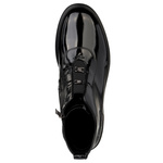 Lakierowane Botki z ozdobami D&A S.Barski MR52-118 czarne skórzane