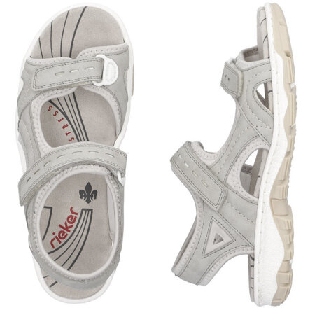 Sportowe sandały damskie Rieker 68866-40 grey trekkingowe szare