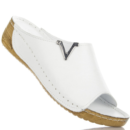 Skórzane Klapki damskie T.Sokolski HH L211 WHT białe wygodne