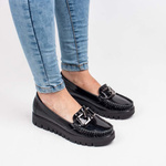 Mokasyny Lemar 10134 naplak czarny + cn