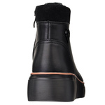 Czarne Botki na platformie damskie Filippo DBT7128/25 BK skórzane