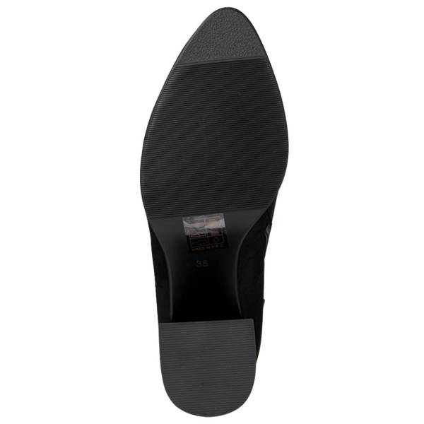 Zamszowe Botki damskie D&A S.Barski MR52-131 czarne ocieplone